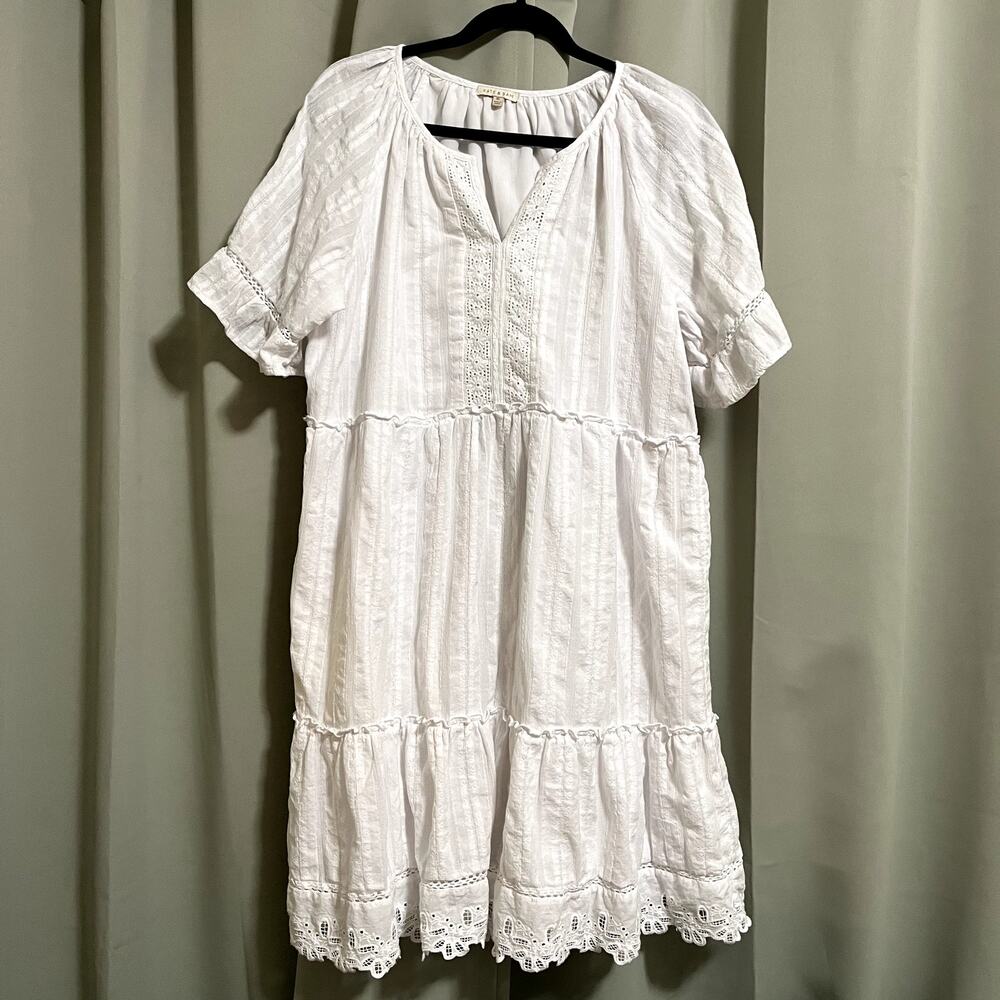 Kate & Sam Boho White Tiered Summer Dress - XL